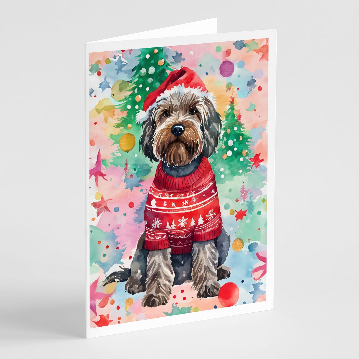 Wirehaired Pointing Griffon Christmas Greeting Cards Pack of 8 Blank Cards with Envelopes Whimsical A7 Size 5x7