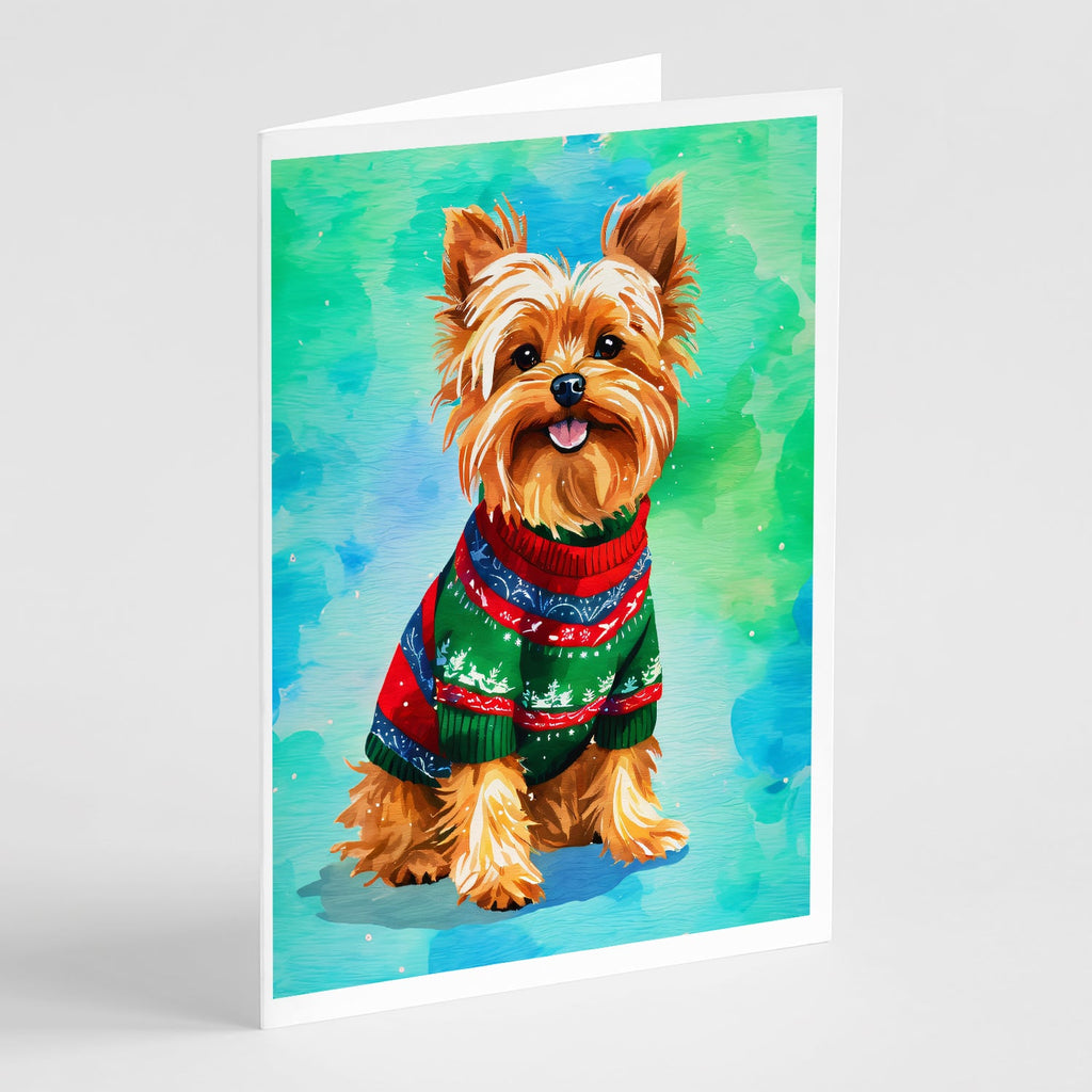 Yorkshire Terrier Yorkie Christmas Greeting Cards Pack of 8 Blank Cards with Envelopes Whimsical A7 Size 5x7