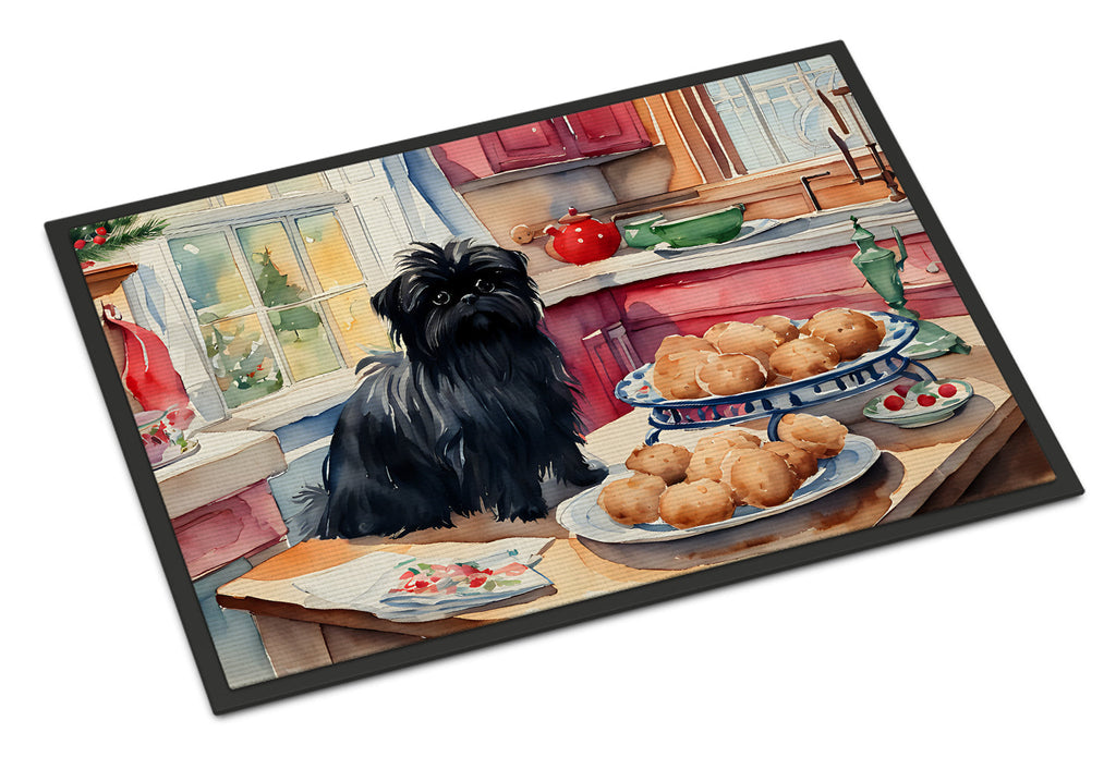 Affenpinscher Christmas Cookies Doormat Indoor Outdoor 18H X 27W Front Door Mat Rugs for Entryway, Non Slip Washable