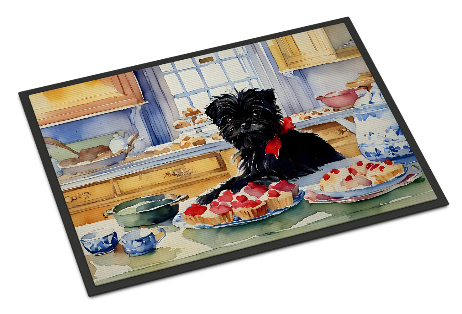 Affenpinscher Christmas Cookies Doormat Indoor Outdoor 24H X 36W Front Door Mat Rugs for Entryway, Non Slip Washable Low Pile,