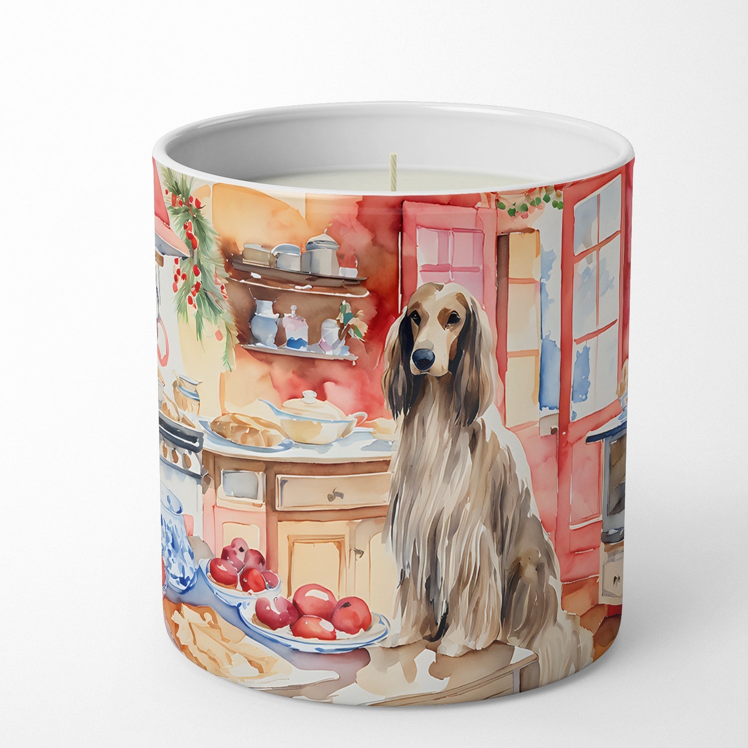 Afghan Hound Christmas Cookies Decorative Soy Candle Nature Soy Wax Essential Oil Home Decor Ideal for Bedroom Kitchen Bath Office Gift, 10 oz
