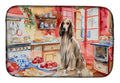 Afghan Hound Christmas Cookies Dish Drying Mat Absorbent Dish Drying Mat Pad for Kitchen Counter Dish Drainer Mat for Countertop, 14 x 21", Multicolor