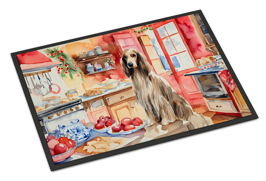 Afghan Hound Christmas Cookies Doormat Indoor Outdoor 24H X 36W Front Door Mat Rugs for Entryway, Non Slip Washable Low Pile,