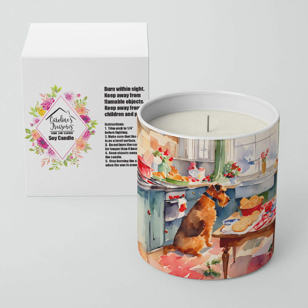 Airedale Terrier Christmas Cookies Decorative Soy Candle Nature Soy Wax Essential Oil Home Decor Ideal for Bedroom Kitchen Bath Office Gift, 10 oz