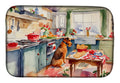Airedale Terrier Christmas Cookies Dish Drying Mat Absorbent Dish Drying Mat Pad for Kitchen Counter Dish Drainer Mat for Countertop, 14 x 21", Multicolor
