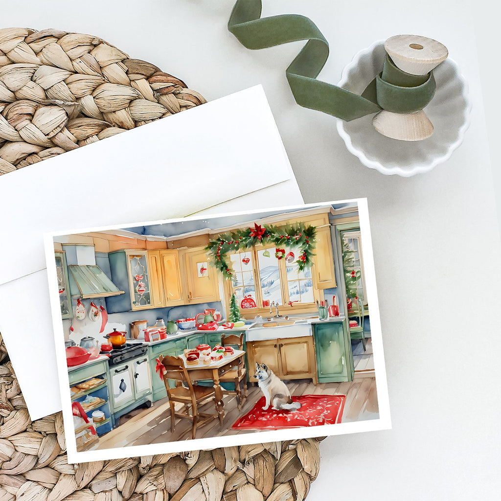 Alaskan Klee Kai Christmas Cookies Greeting Cards Pack of 8 Blank Cards with Envelopes Whimsical A7 Size 5x7