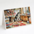 Alaskan Malamute Christmas Cookies Greeting Cards Pack of 8 Blank Cards with Envelopes Whimsical A7 Size 5x7