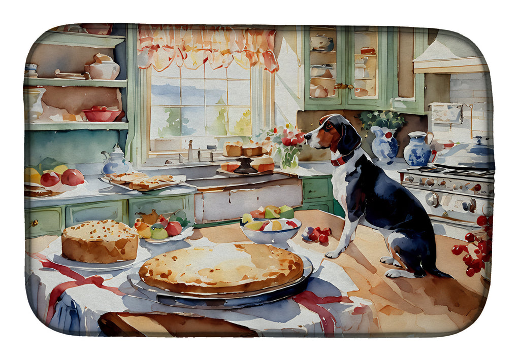 American English Coonhound Christmas Cookies Dish Drying Mat Absorbent Dish Drying Mat Pad for Kitchen Counter Dish Drainer Mat for Countertop, 14 x 21", Multicolor