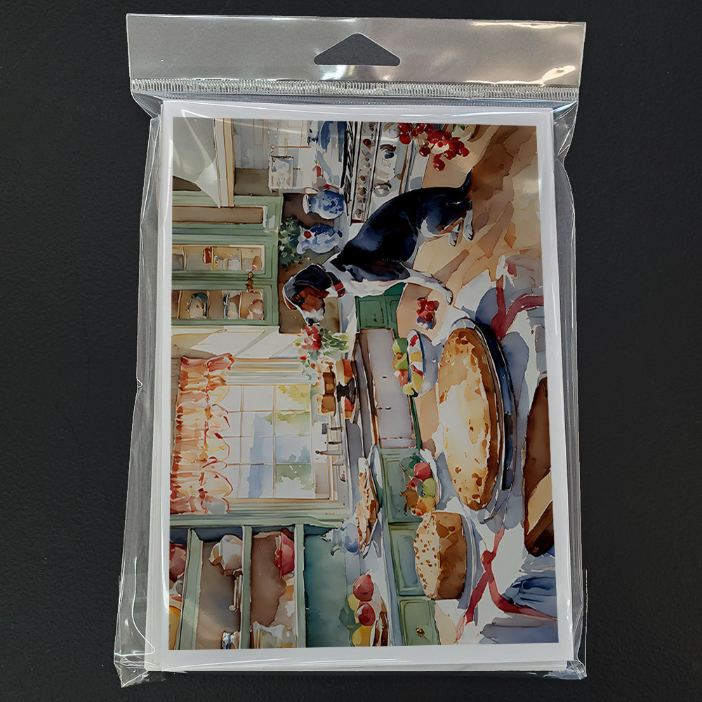 American English Coonhound Christmas Cookies Greeting Cards Pack of 8 Blank Cards with Envelopes Whimsical A7 Size 5x7