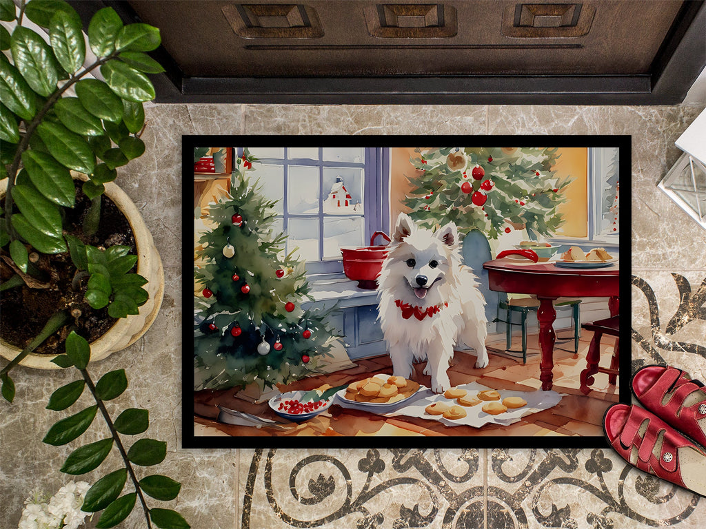 American Eskimo Christmas Cookies Doormat Indoor Outdoor 24H X 36W Front Door Mat Rugs for Entryway, Non Slip Washable Low Pile,