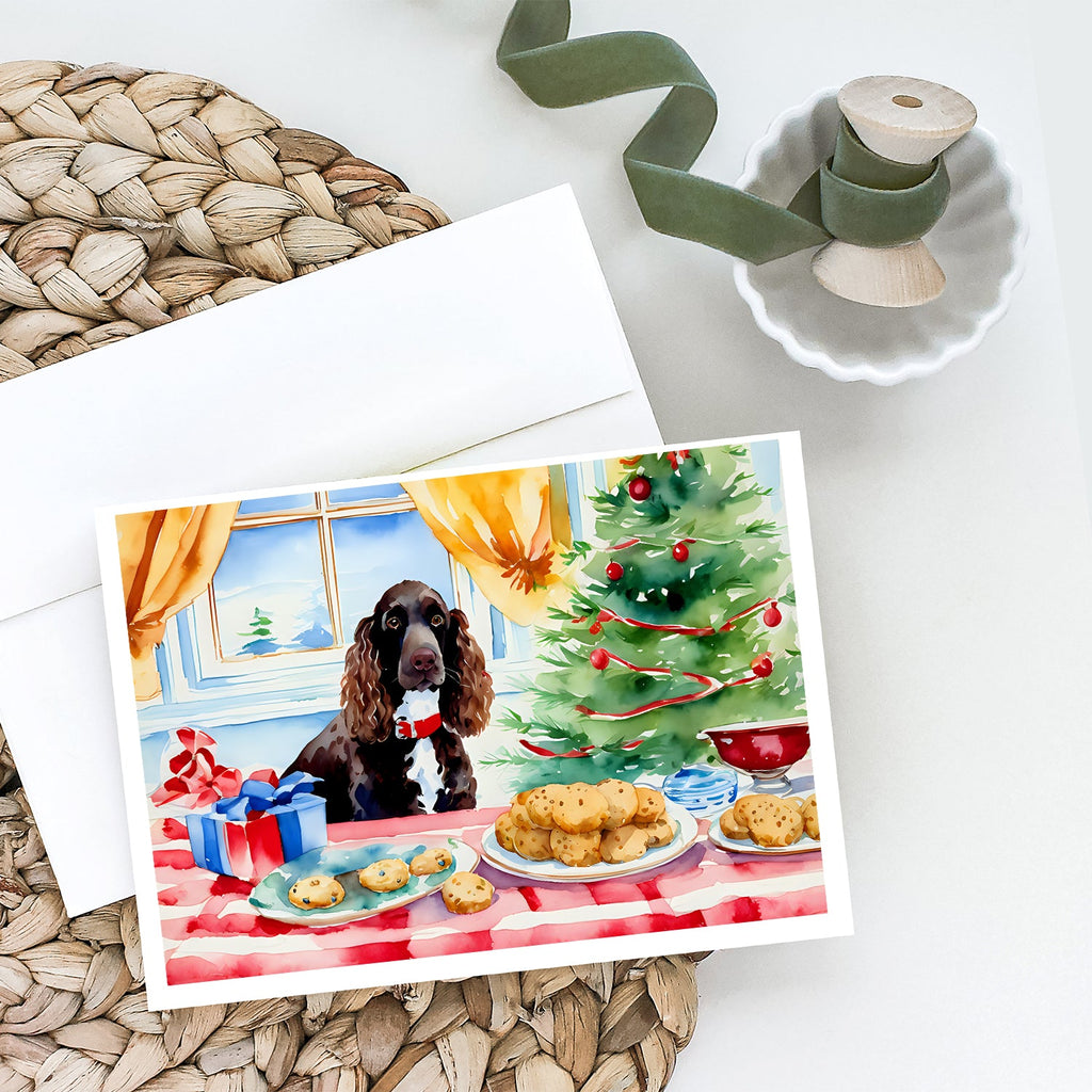 American Water Spaniel Christmas Cookies Greeting Cards Pack of 8 Blank Cards with Envelopes Whimsical A7 Size 5x7