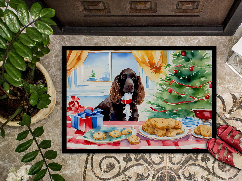American Water Spaniel Christmas Cookies Doormat Indoor Outdoor 24H X 36W Front Door Mat Rugs for Entryway, Non Slip Washable Low Pile,
