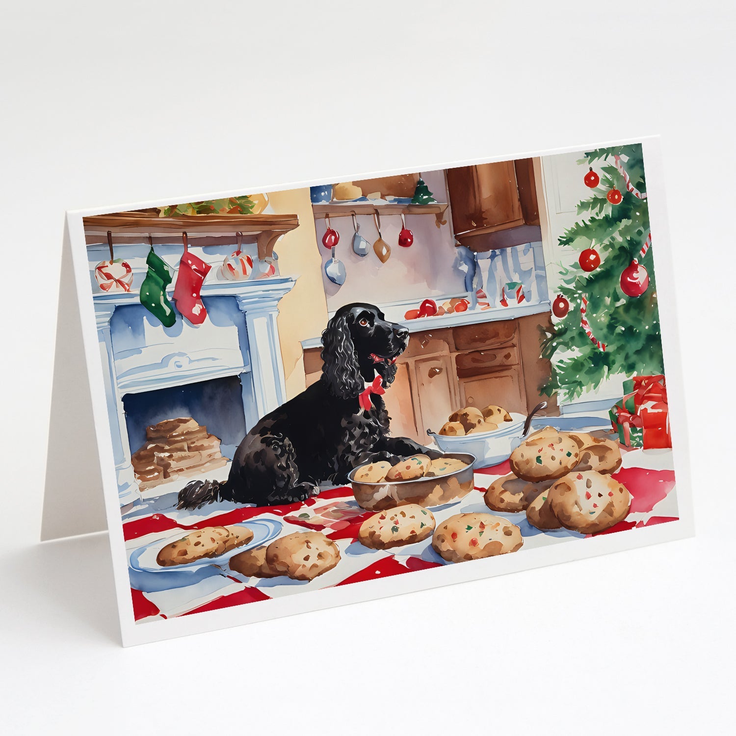American Water Spaniel Christmas Cookies Greeting Cards Pack of 8 Blank Cards with Envelopes Whimsical A7 Size 5x7