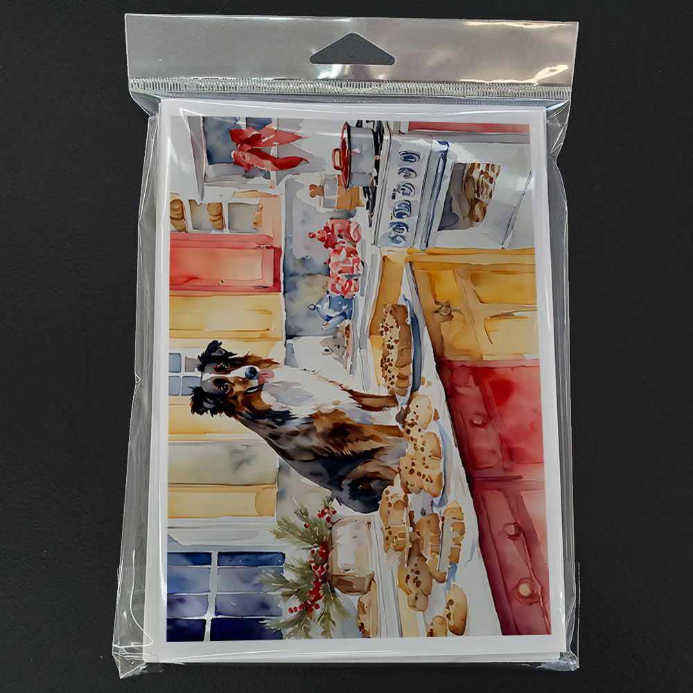 Australian Shepherd Christmas Cookies Greeting Cards Pack of 8 Blank Cards with Envelopes Whimsical A7 Size 5x7