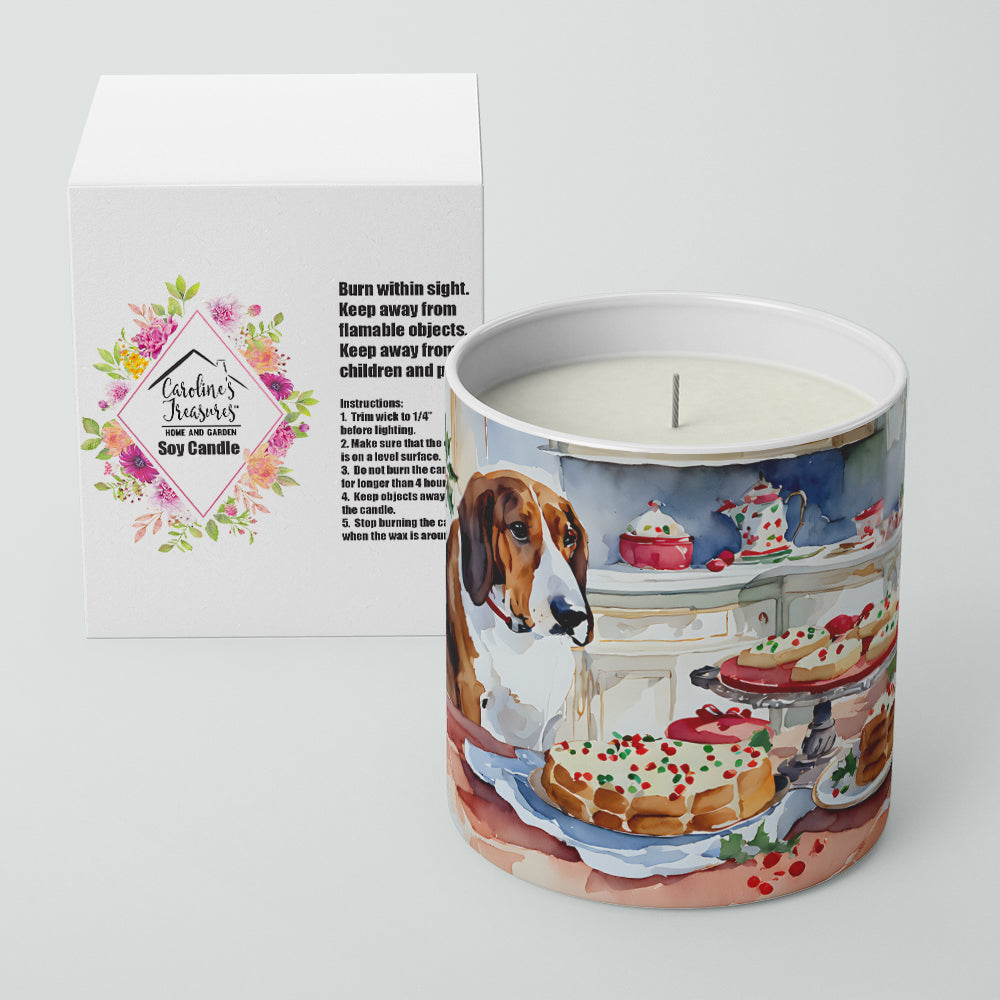 Basset Hound Christmas Cookies Decorative Soy Candle Nature Soy Wax Essential Oil Home Decor Ideal for Bedroom Kitchen Bath Office Gift, 10 oz
