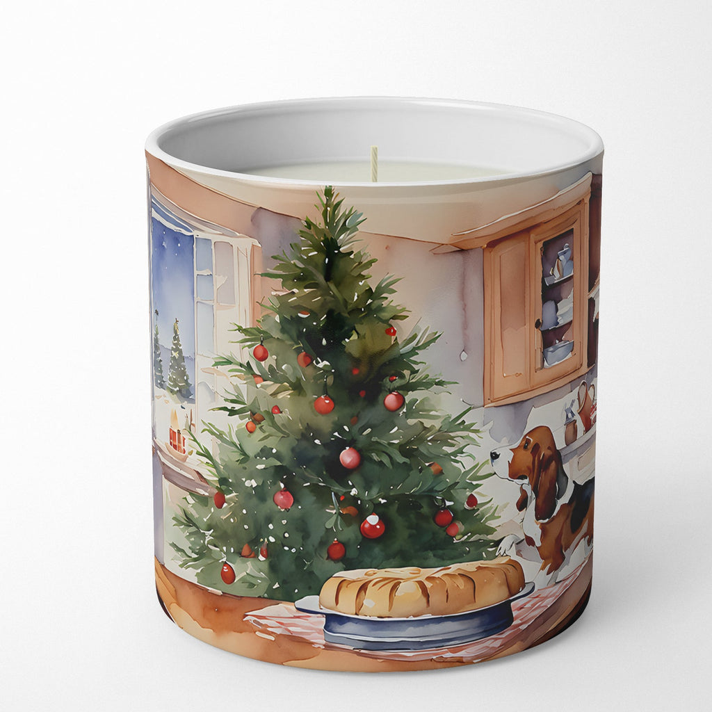Basset Hound Christmas Cookies Decorative Soy Candle Nature Soy Wax Essential Oil Home Decor Ideal for Bedroom Kitchen Bath Office Gift, 10 oz