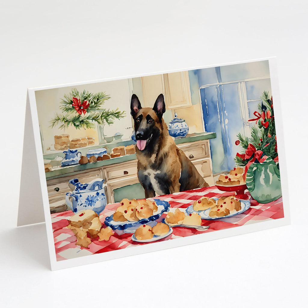 Belgian Malinois Christmas Cookies Greeting Cards Pack of 8 Blank Cards with Envelopes Whimsical A7 Size 5x7