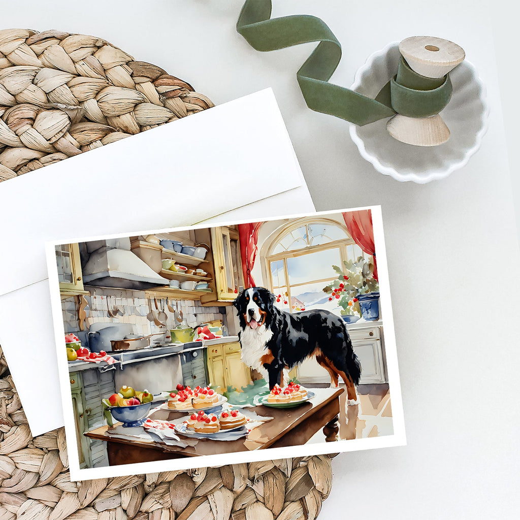 Bernese Mountain Dog Christmas Cookies Greeting Cards Pack of 8 Blank Cards with Envelopes Whimsical A7 Size 5x7