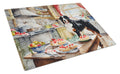 Bernese Mountain Dog Christmas Cookies Cutting Board Tempered Glass Kitchen Cutting Surface, Heat Resistant Chopping, Non-Slip Feet, Food Prep & Serving