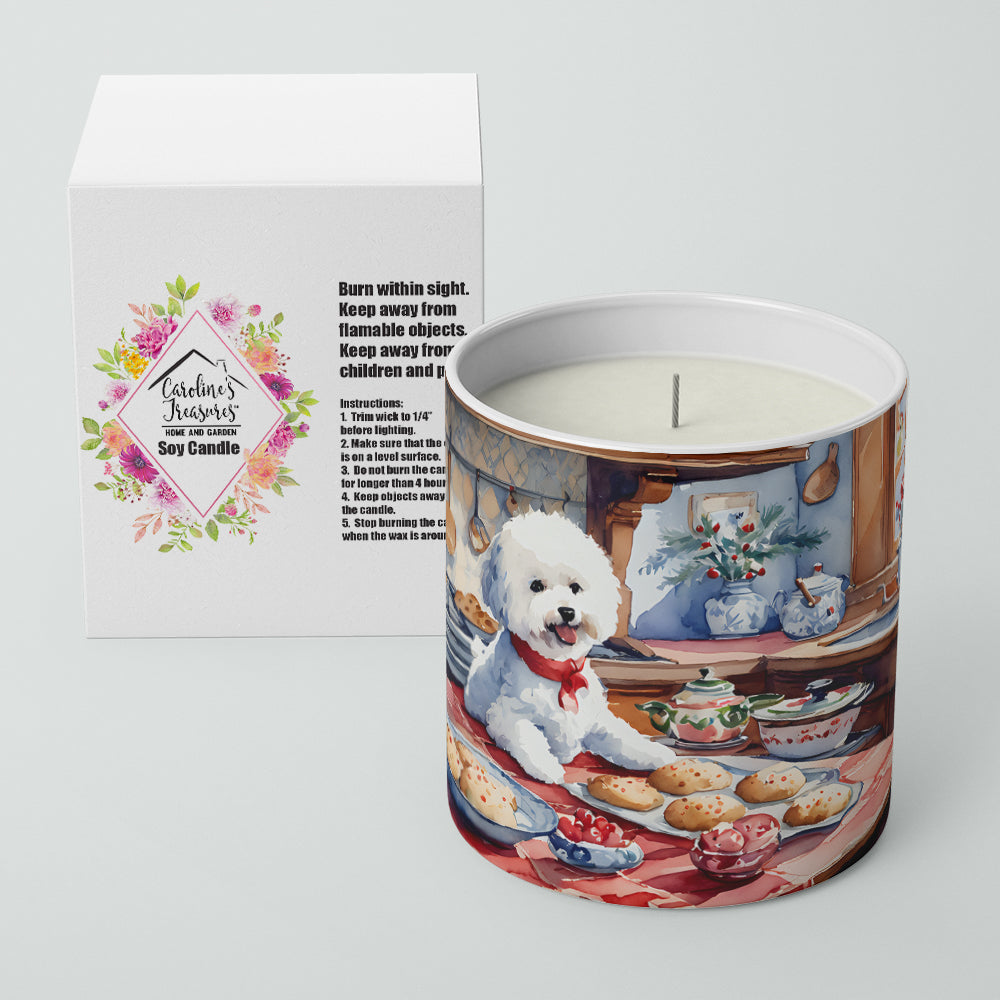 Bichon Frise Christmas Cookies Decorative Soy Candle Nature Soy Wax Essential Oil Home Decor Ideal for Bedroom Kitchen Bath Office Gift, 10 oz