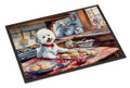 Bichon Frise Christmas Cookies Doormat Indoor Outdoor 18H X 27W Front Door Mat Rugs for Entryway, Non Slip Washable