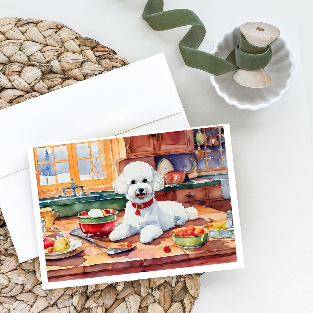 Bichon Frise Christmas Cookies Greeting Cards Pack of 8 Blank Cards with Envelopes Whimsical A7 Size 5x7