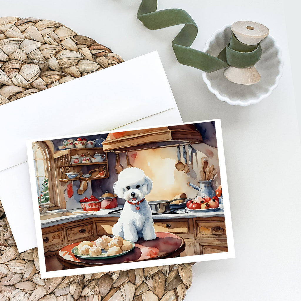 Bichon Frise Christmas Cookies Greeting Cards Pack of 8 Blank Cards with Envelopes Whimsical A7 Size 5x7