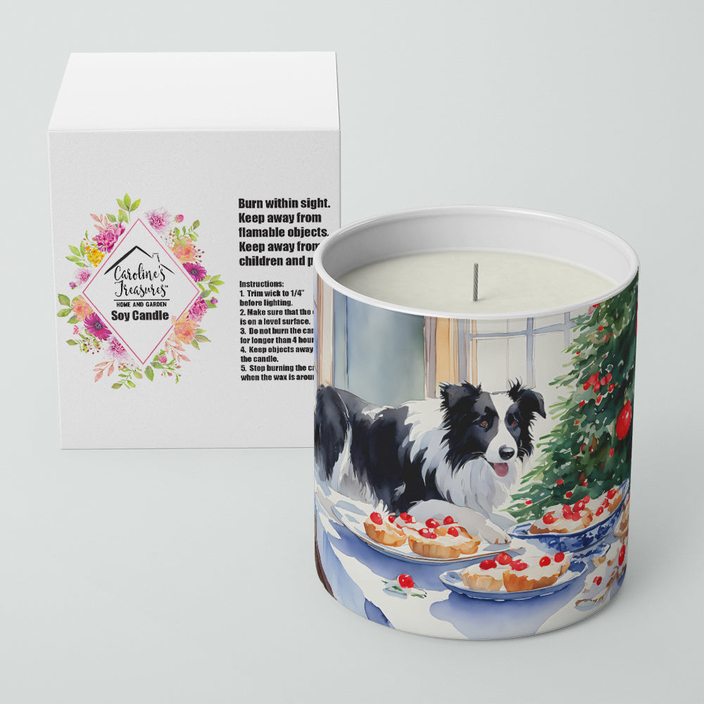 Border Collie Christmas Cookies Decorative Soy Candle Nature Soy Wax Essential Oil Home Decor Ideal for Bedroom Kitchen Bath Office Gift, 10 oz
