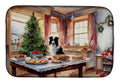 Border Collie Christmas Cookies Dish Drying Mat Absorbent Dish Drying Mat Pad for Kitchen Counter Dish Drainer Mat for Countertop, 14 x 21", Multicolor