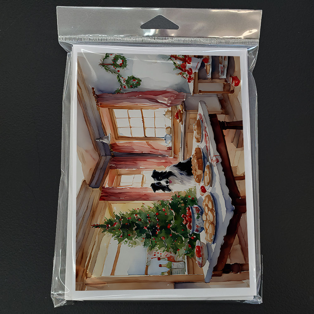 Border Collie Christmas Cookies Greeting Cards Pack of 8 Blank Cards with Envelopes Whimsical A7 Size 5x7