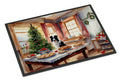 Border Collie Christmas Cookies Doormat Indoor Outdoor 18H X 27W Front Door Mat Rugs for Entryway, Non Slip Washable