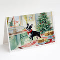 Boston Terrier Christmas Cookies Greeting Cards Pack of 8 Blank Cards with Envelopes Whimsical A7 Size 5x7