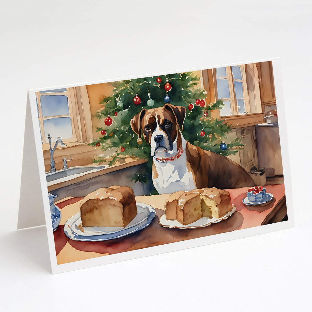 Boxer Christmas Cookies Greeting Cards Pack of 8 Blank Cards with Envelopes Whimsical A7 Size 5x7