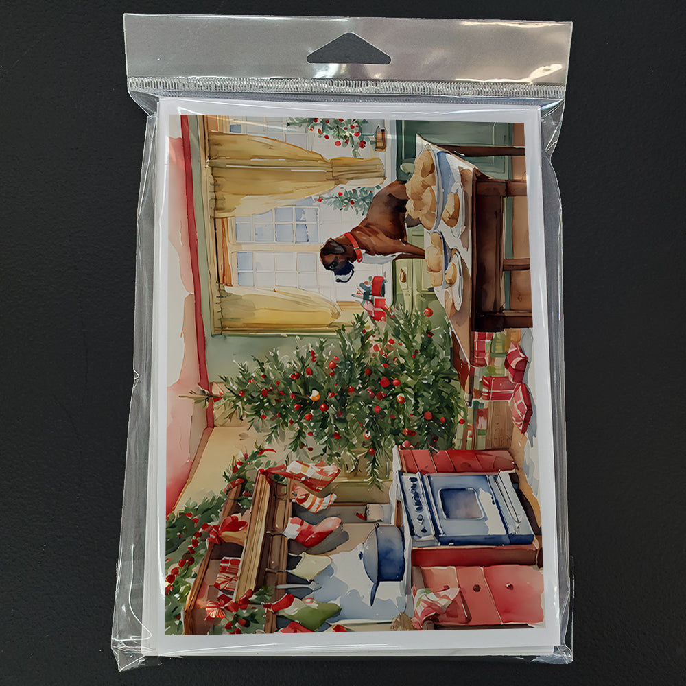Boxer Christmas Cookies Greeting Cards Pack of 8 Blank Cards with Envelopes Whimsical A7 Size 5x7