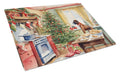 Boxer Christmas Cookies Cutting Board Tempered Glass Kitchen Cutting Surface, Heat Resistant Chopping, Non-Slip Feet, Food Prep & Serving