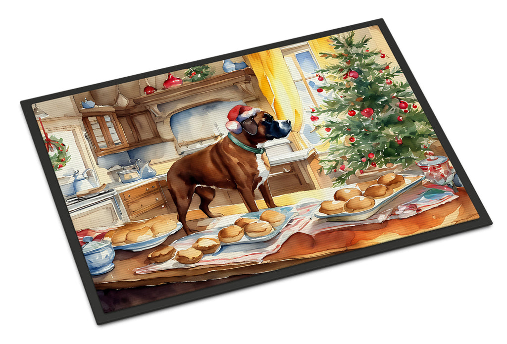 Boxer Christmas Cookies Doormat Indoor Outdoor 24H X 36W Front Door Mat Rugs for Entryway, Non Slip Washable Low Pile,