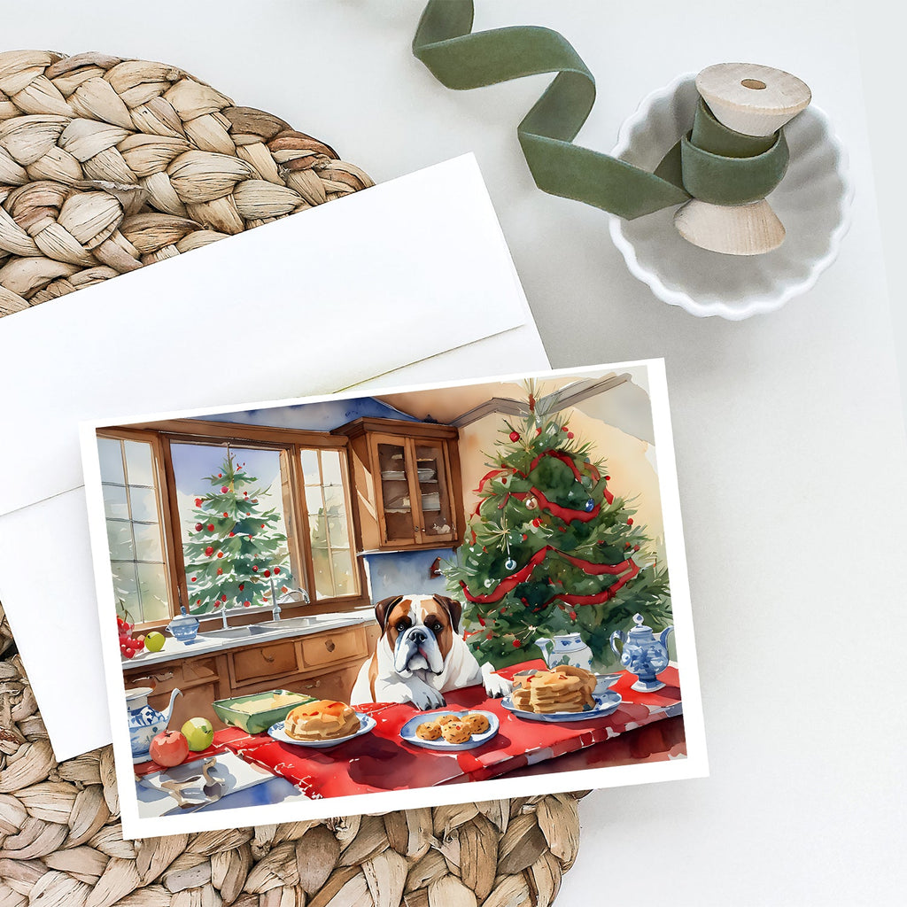 Boxer Christmas Cookies Greeting Cards Pack of 8 Blank Cards with Envelopes Whimsical A7 Size 5x7