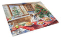 Boxer Christmas Cookies Cutting Board Tempered Glass Kitchen Cutting Surface, Heat Resistant Chopping, Non-Slip Feet, Food Prep & Serving