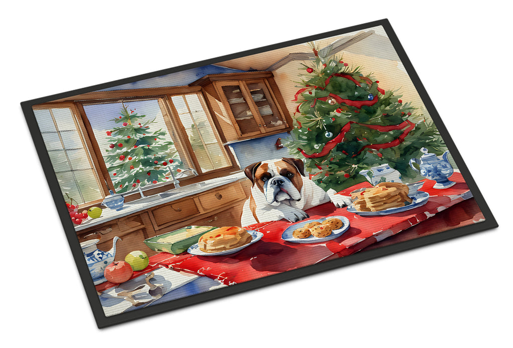 Boxer Christmas Cookies Doormat Indoor Outdoor 18H X 27W Front Door Mat Rugs for Entryway, Non Slip Washable