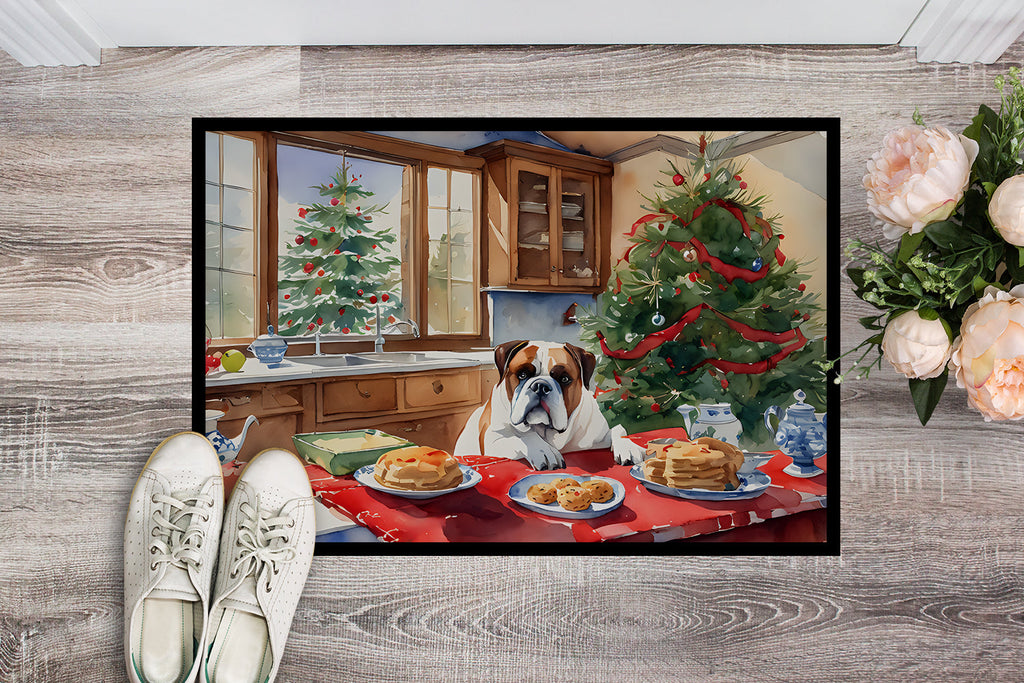 Boxer Christmas Cookies Doormat Indoor Outdoor 18H X 27W Front Door Mat Rugs for Entryway, Non Slip Washable
