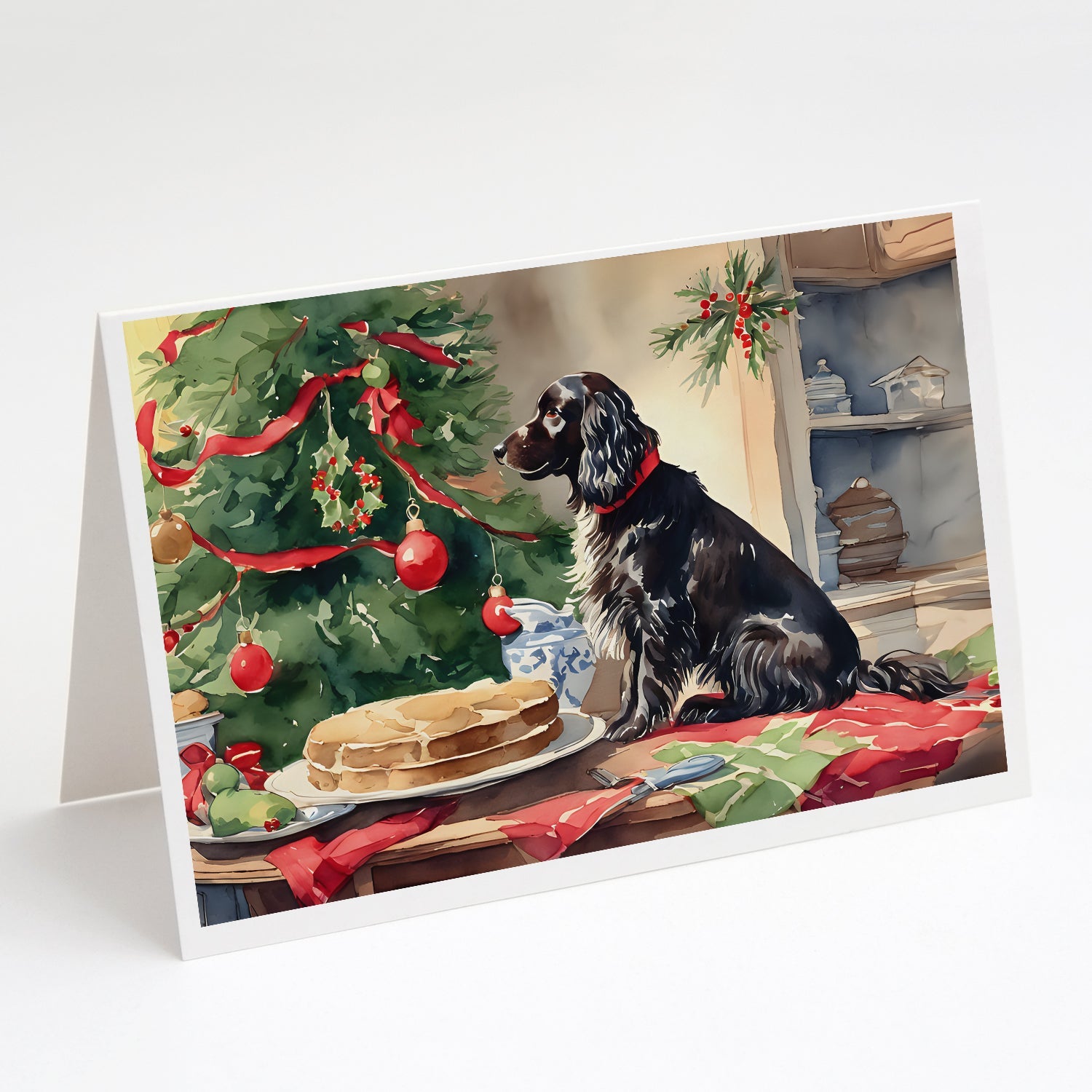 Boykin Spaniel Christmas Cookies Greeting Cards Pack of 8 Blank Cards with Envelopes Whimsical A7 Size 5x7
