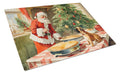 Bullmastiff Christmas Cookies Cutting Board Tempered Glass Kitchen Cutting Surface, Heat Resistant Chopping, Non-Slip Feet, Food Prep & Serving