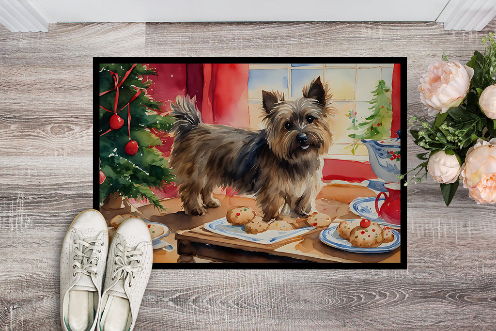 Cairn Terrier Christmas Cookies Doormat Indoor Outdoor 24H X 36W Front Door Mat Rugs for Entryway, Non Slip Washable Low Pile,