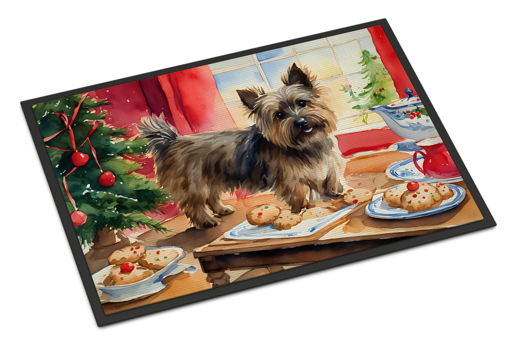 Cairn Terrier Christmas Cookies Doormat Indoor Outdoor 18H X 27W Front Door Mat Rugs for Entryway, Non Slip Washable