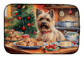 Cairn Terrier Christmas Cookies Dish Drying Mat Absorbent Dish Drying Mat Pad for Kitchen Counter Dish Drainer Mat for Countertop, 14 x 21", Multicolor