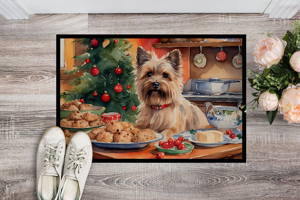 Cairn Terrier Christmas Cookies Doormat Indoor Outdoor 24H X 36W Front Door Mat Rugs for Entryway, Non Slip Washable Low Pile,