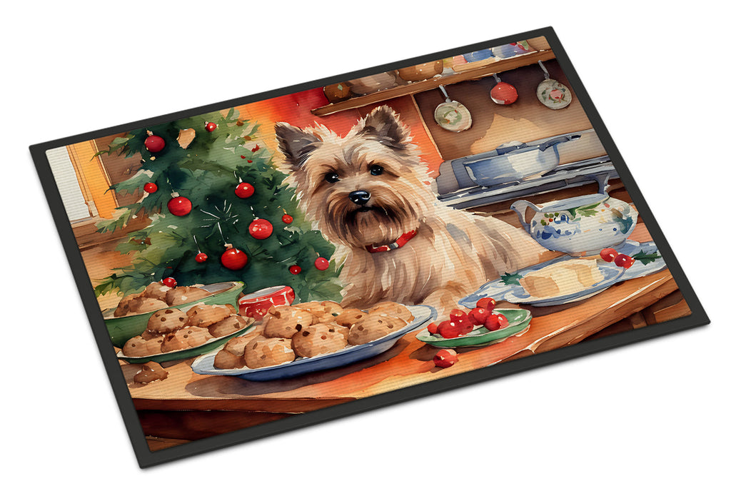 Cairn Terrier Christmas Cookies Doormat Indoor Outdoor 18H X 27W Front Door Mat Rugs for Entryway, Non Slip Washable