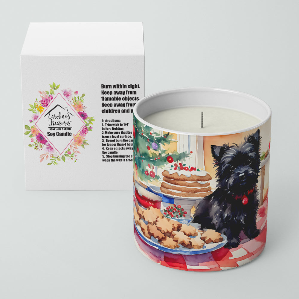 Cairn Terrier Christmas Cookies Decorative Soy Candle Nature Soy Wax Essential Oil Home Decor Ideal for Bedroom Kitchen Bath Office Gift, 10 oz