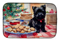 Cairn Terrier Christmas Cookies Dish Drying Mat Absorbent Dish Drying Mat Pad for Kitchen Counter Dish Drainer Mat for Countertop, 14 x 21", Multicolor