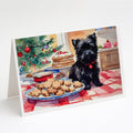 Cairn Terrier Christmas Cookies Greeting Cards Pack of 8 Blank Cards with Envelopes Whimsical A7 Size 5x7